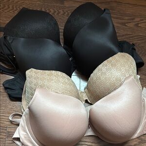 Women’s Smooth Push-Up Bras - Black, Nude, Beige